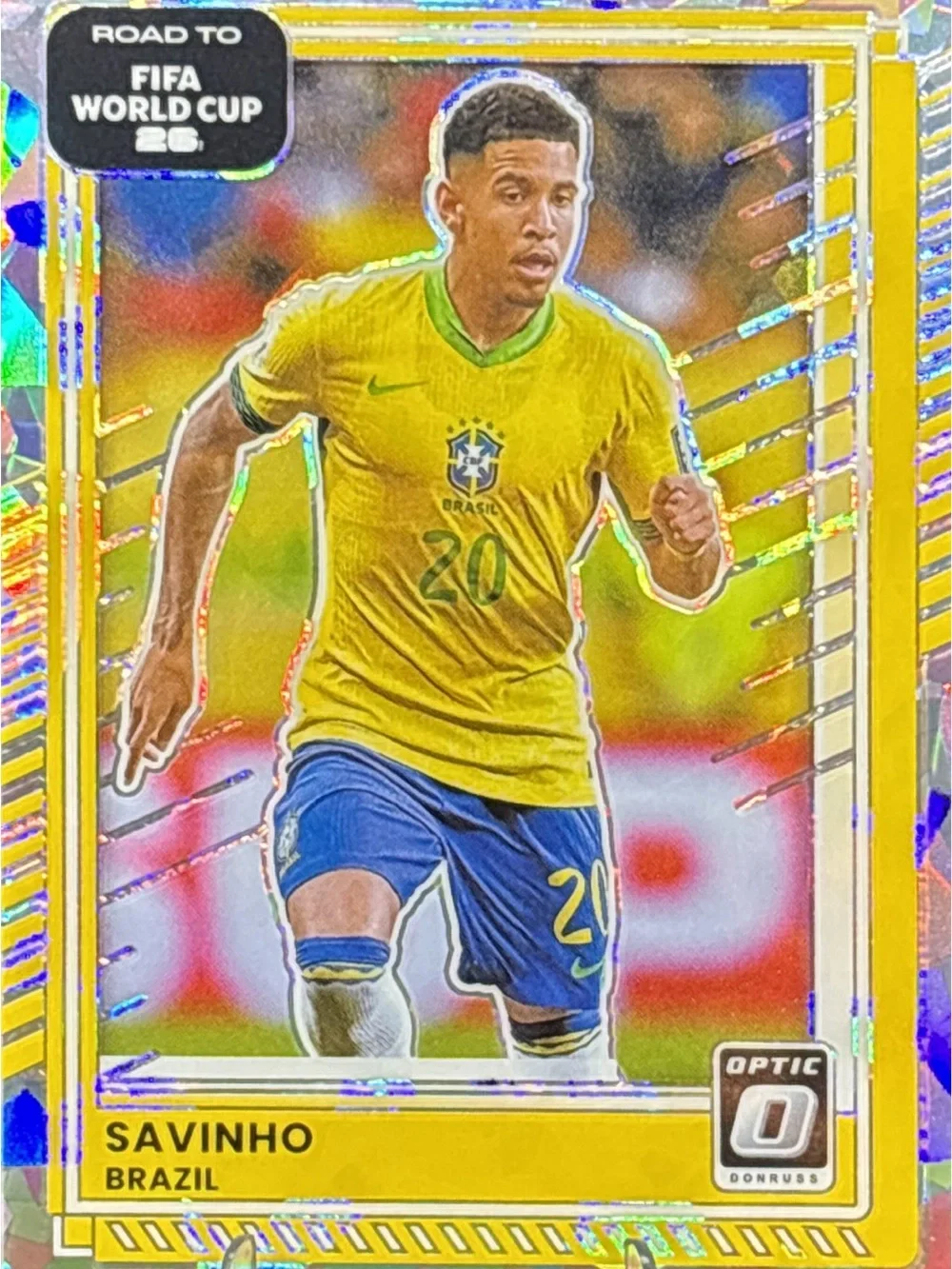 Panini Brazil Savinho FIFA World Cup Trading Card - Refractor